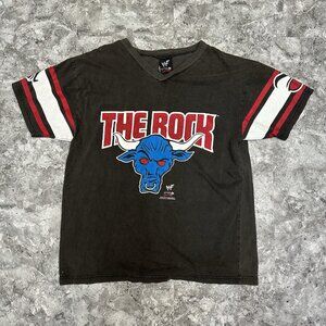 VINTAGE WWF THE ROCK Smackdown #1 T-Shirt Size L WWE WWF Attitude 90s Y2K Jersey
